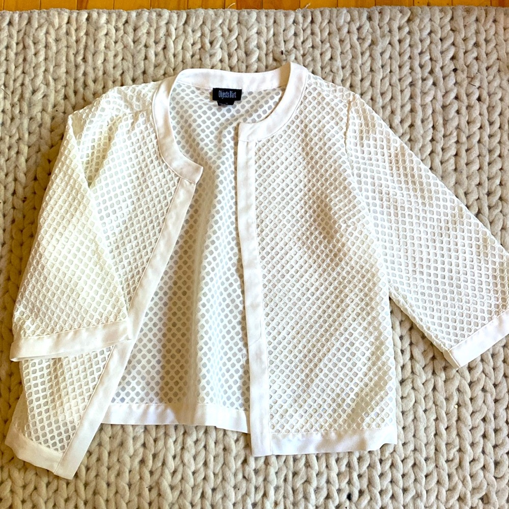 Objects Dart Collarless Embroidered Blazer